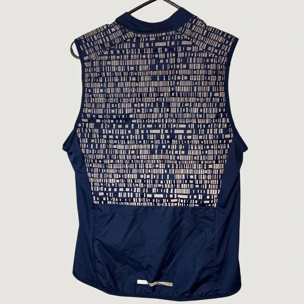 Nike Aeroloft Running Vest Womens Medium Navy Blue Quilted Down Puffer 800497